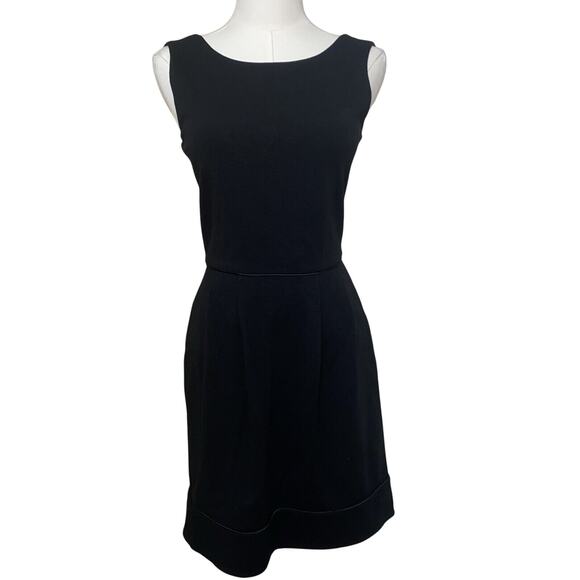 DVF DIANE VON FURSTENBERG WOMEN'S 2 BLACK Sleeveless DRESS Back Zip Pockets - Picture 1 of 11